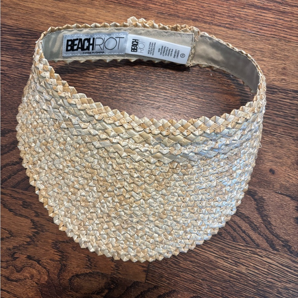 Beach Riot Tan Woven Visor